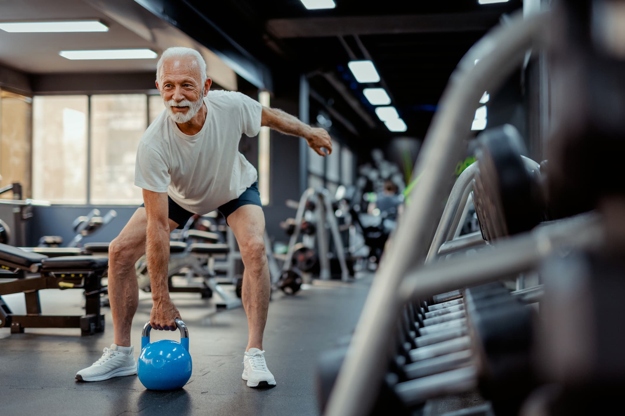 The kettlebell is my favourite piece of equipment, stock photo
Senior Adult, Gym, Health Club, Exercising, Weight Training