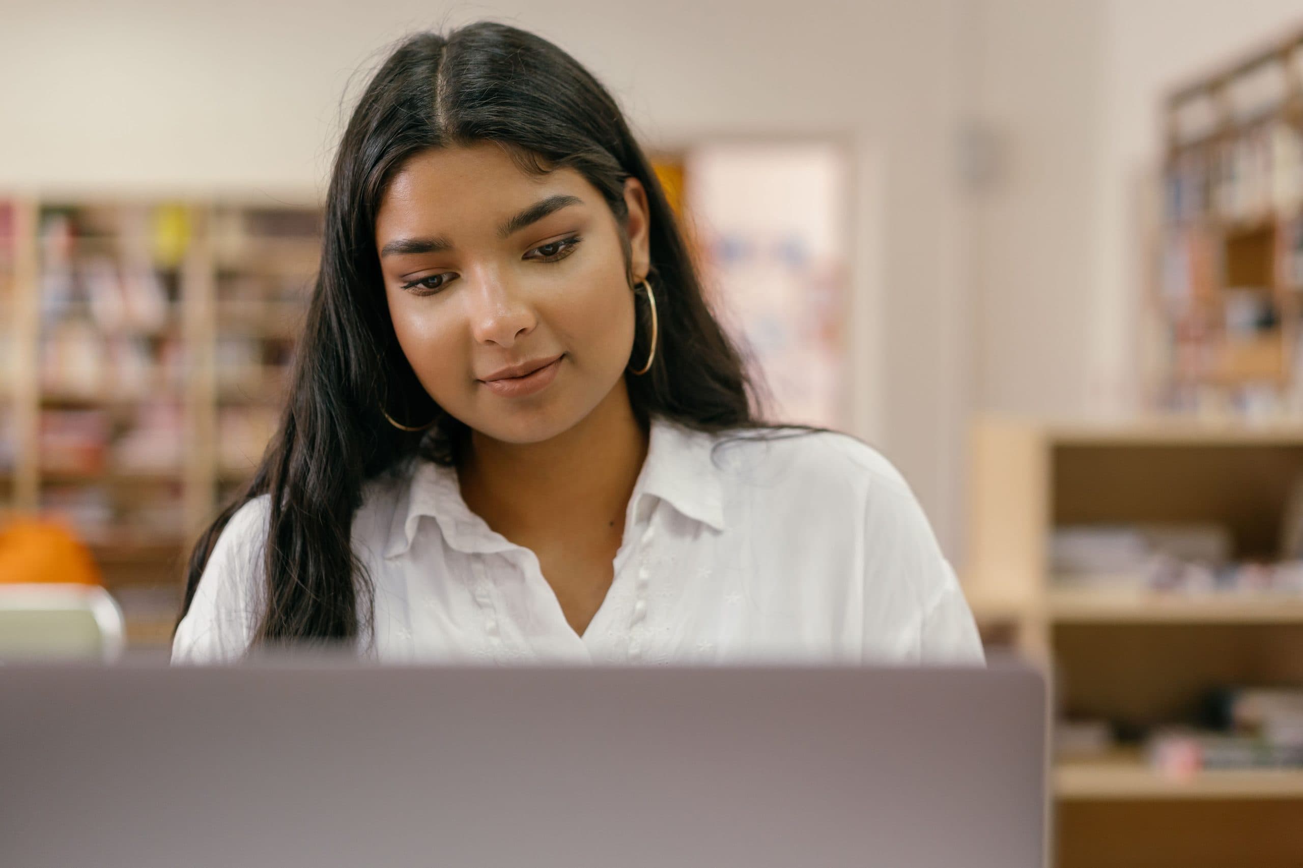 Young woman using a laptop