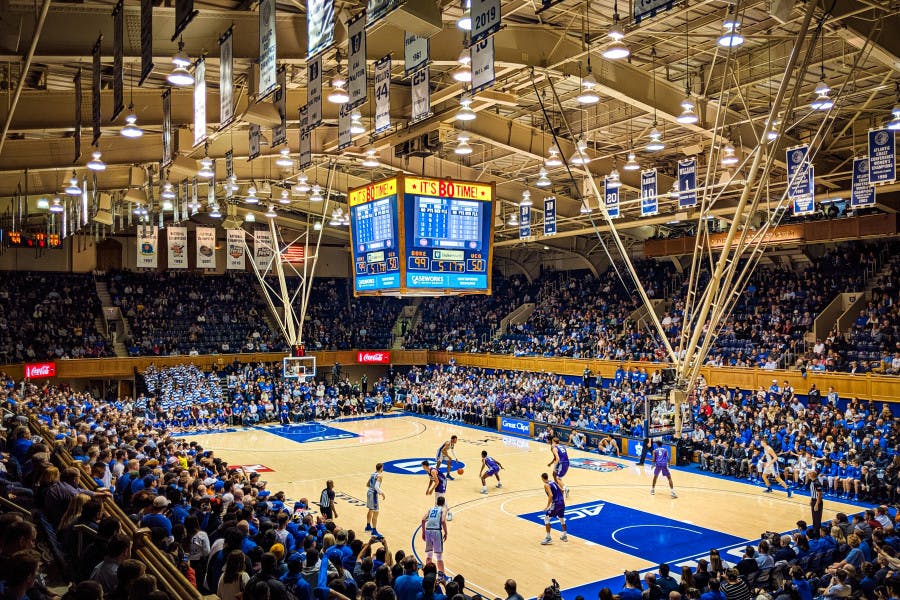 A Duke basketball game at Cameron Indoor Stadium. Discover Durham