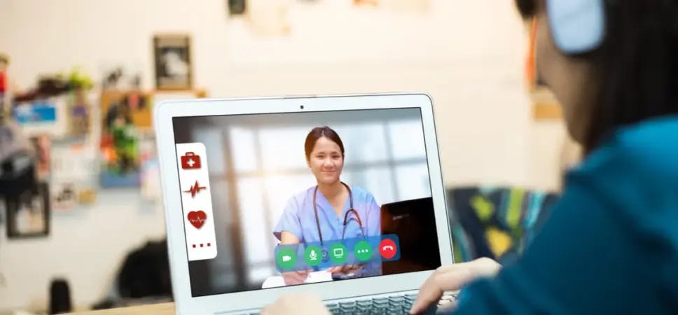 Doctor on a video call
