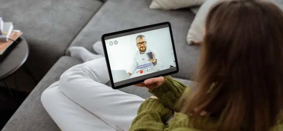 People video chatting on an ipad