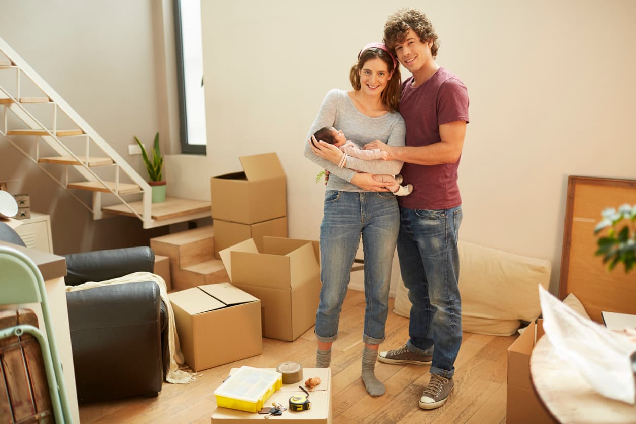 New parents move into a new house